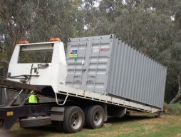 Shipping container arrives