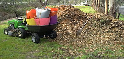 spreading mulch