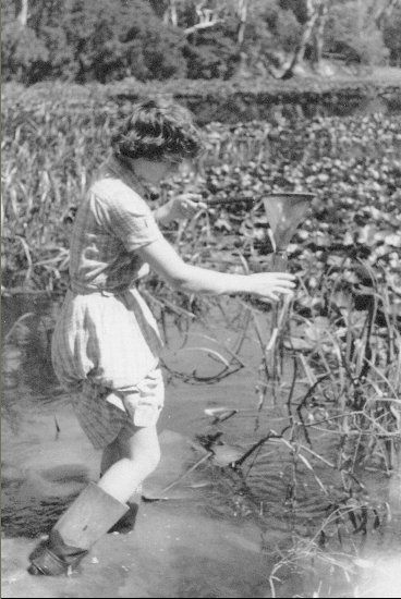 Sampling water in 1960s. 