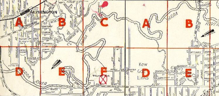 Map of East Kew 1950s.